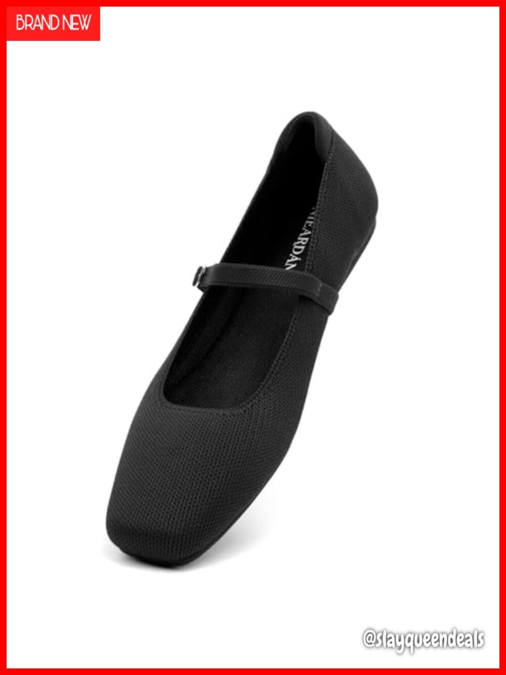 Ballet Flats Square Toe Slip On Knit Mary Jane Comfy Casual Work Shoes